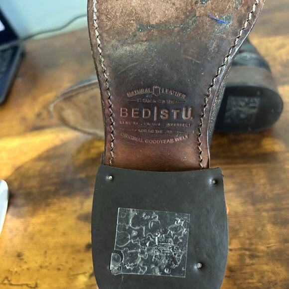 Bed Stu Boots Winslet Black Leather Ankle Boots 8.5 Vintage Distressed Zip - Picture 6 of 10